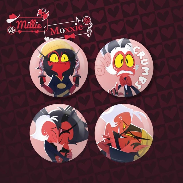 Buy Hazbin Hotel & Helluiva Boss Button Pin Badges | Unique
